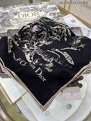 Fortok Dior Toile De Jouy Reverse Square Scarf Silk Twill Black 140x140cm - 4
