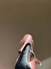 Fortok Versace Cryststal Bow Knot High Heel Sandals Pink - 5