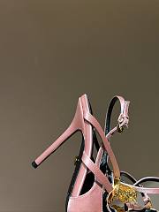 Fortok Versace Cryststal Bow Knot High Heel Sandals Pink - 2