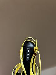 Fortok Versace Cryststal Bow Knot High Heel Sandals Yellow - 5