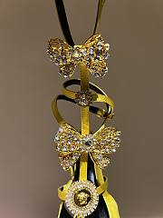 Fortok Versace Cryststal Bow Knot High Heel Sandals Yellow - 3