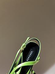 Fortok Versace Cryststal Bow Knot High Heel Sandals Green - 6