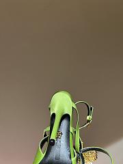 Fortok Versace Cryststal Bow Knot High Heel Sandals Green - 3