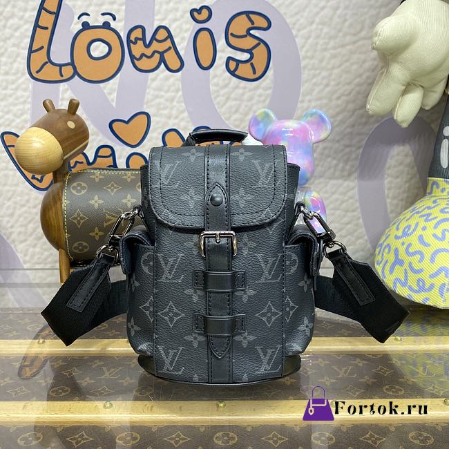 Fortok Louis Vuitton Nano Christopher Backpack Black M82769 14x19x6cm - 1