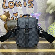 Fortok Louis Vuitton Nano Christopher Backpack Black Damier Graphite 14x19x6cm - 1