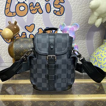 Fortok Louis Vuitton Nano Christopher Backpack Black Damier Graphite 14x19x6cm