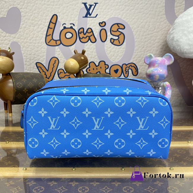 Fortok Louis Vuitton Dopp Kit Bag Blue M31037 28x15x16.5cm - 1