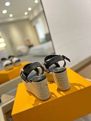 Fortok Louis Vuitton Starboard Wedge Sandals Black - 6