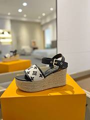Fortok Louis Vuitton Starboard Wedge Sandals Black - 2