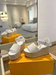 Fortok Louis Vuitton Starboard Wedge Sandals Beige - 2