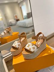 Fortok Louis Vuitton Starboard Wedge Sandals Brown - 1