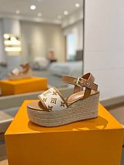 Fortok Louis Vuitton Starboard Wedge Sandals Brown - 4