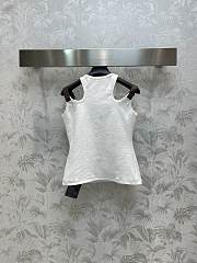 Fortok Louis Vuitton Knitted Rib Fabric Sleevelss Vest White - 4
