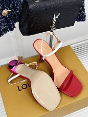 Fortok Louis Vuitton Blossom High-Heeled Sandals Red - 6