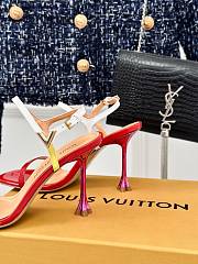 Fortok Louis Vuitton Blossom High-Heeled Sandals Red - 5
