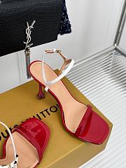 Fortok Louis Vuitton Blossom High-Heeled Sandals Red - 3