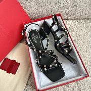 Fortok Valentino Rockstud Rivet Sandals Black - 3