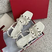 Fortok Valentino Rockstud Rivet Sandals White - 2