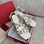 Fortok Valentino Rockstud Rivet Sandals White - 4