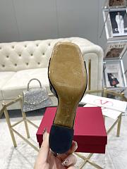 Fortok Valentino Vlogo Signature Patent Leather Slide Sandals Black 60mm - 5