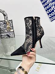 Fortok Dior Capture Heeled Ankle Boot Embroidered with Black Butterfly Motif - 3