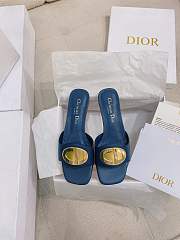 Fortok Dior Square Toe Sandals Blue - 1