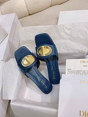 Fortok Dior Square Toe Sandals Blue - 6