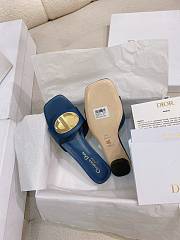 Fortok Dior Square Toe Sandals Blue - 5