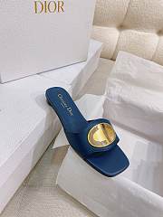 Fortok Dior Square Toe Sandals Blue - 4