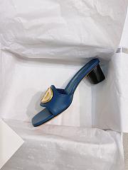 Fortok Dior Square Toe Sandals Blue - 3