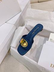 Fortok Dior Square Toe Sandals Blue - 2