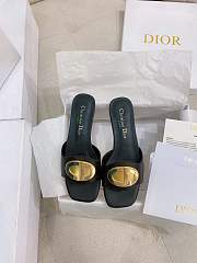 Fortok Dior Square Toe Sandals Black - 1