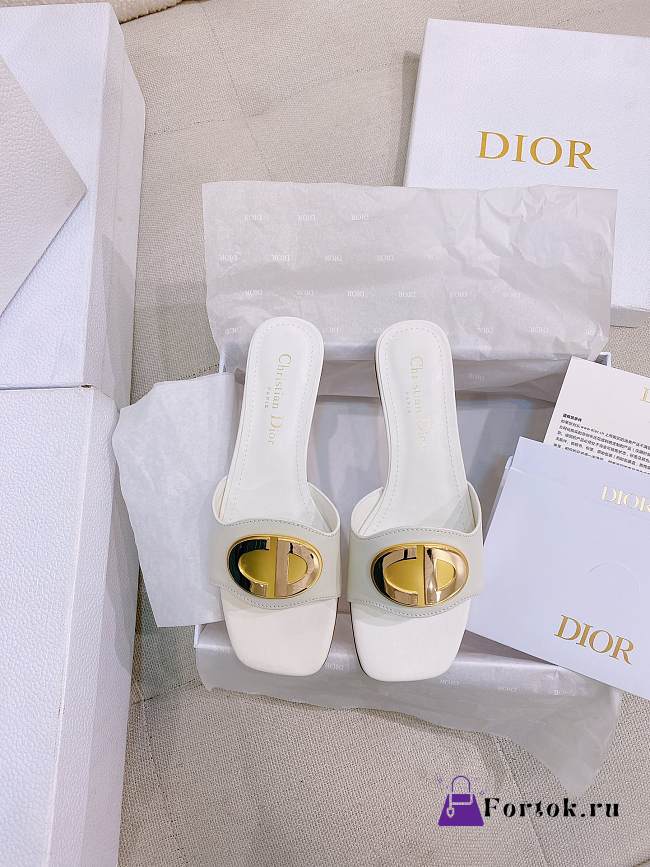 Fortok Dior Square Toe Sandals White - 1