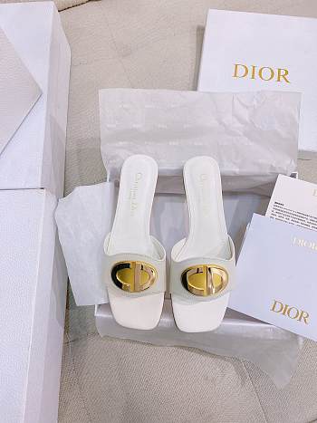 Fortok Dior Square Toe Sandals White