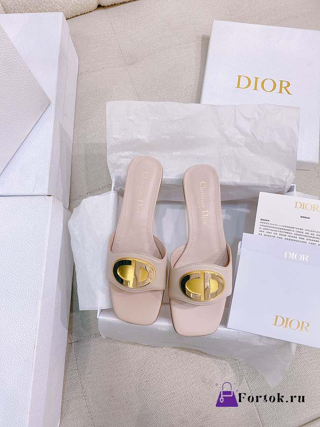 Fortok Dior Square Toe Sandals Beige - 1