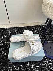 Fortok Prada Crochet Flatform Slides White - 4