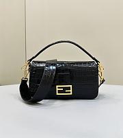 Fortok Fendi Baguette Black Crocodile Leather Bag 8628 27x6x16cm - 1