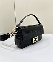 Fortok Fendi Baguette Black Crocodile Leather Bag 8628 27x6x16cm - 6
