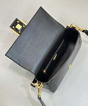 Fortok Fendi Baguette Black Crocodile Leather Bag 8628 27x6x16cm - 4