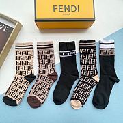 Fortok Fendi FF Logo High-top Socks Set - 1