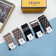 Fortok Fendi FF Logo High-top Socks Set - 5