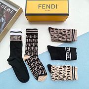 Fortok Fendi FF Logo High-top Socks Set - 4