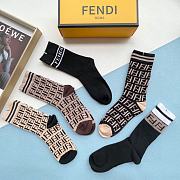 Fortok Fendi FF Logo High-top Socks Set - 3