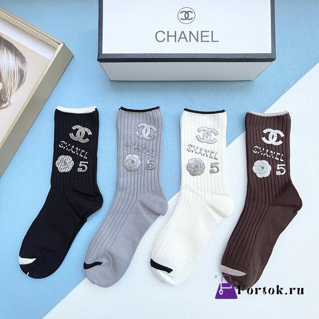 Fortok Chanel Camellia Socks Set - 1