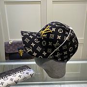 Fortok Louis Vuitton Embroidered Logo Baseball Cap Black/White - 2