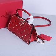 Fortok Valentino Garavani Rockstud 23 Handbag Red 22053L 28x14x8cm - 6