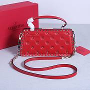 Fortok Valentino Garavani Rockstud 23 Handbag Red 22053L 28x14x8cm - 5