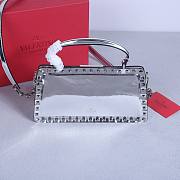 Fortok Valentino Rockstud23 Mirror-Effect Calfskin Handbag 22053L 28x14x8cm - 4