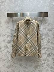 Fortok Burberry Women's Natural Button-down Checked Shirt - 1