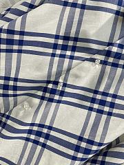 Fortok Burberry Women's Blue Checked Cotton Shirt - 5